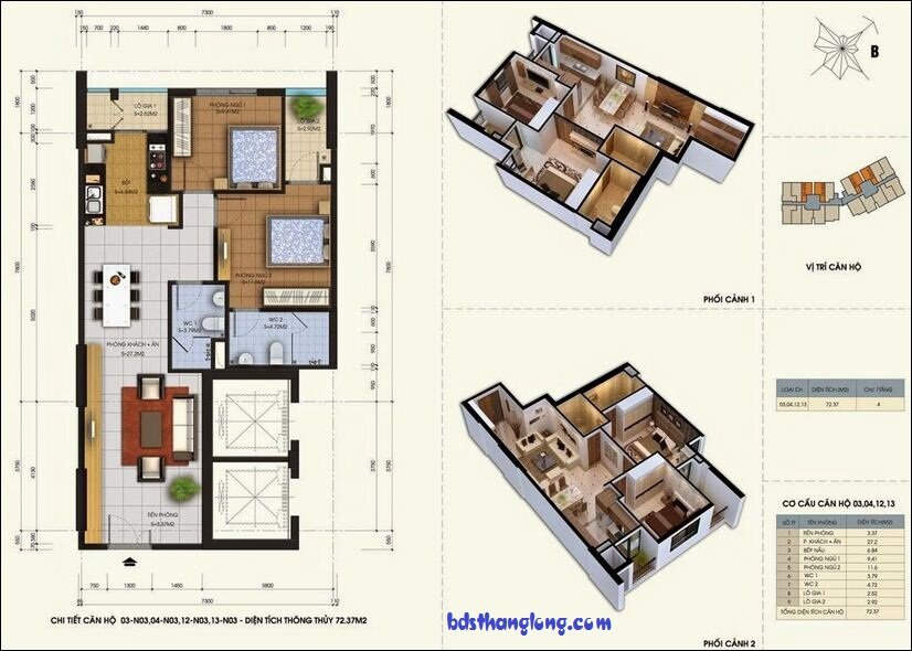 thiết kế căn hộ chung cư 87 lĩnh nam